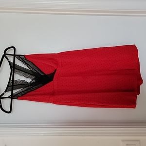 Lane bryant cacique red polka dot chemise 18/20